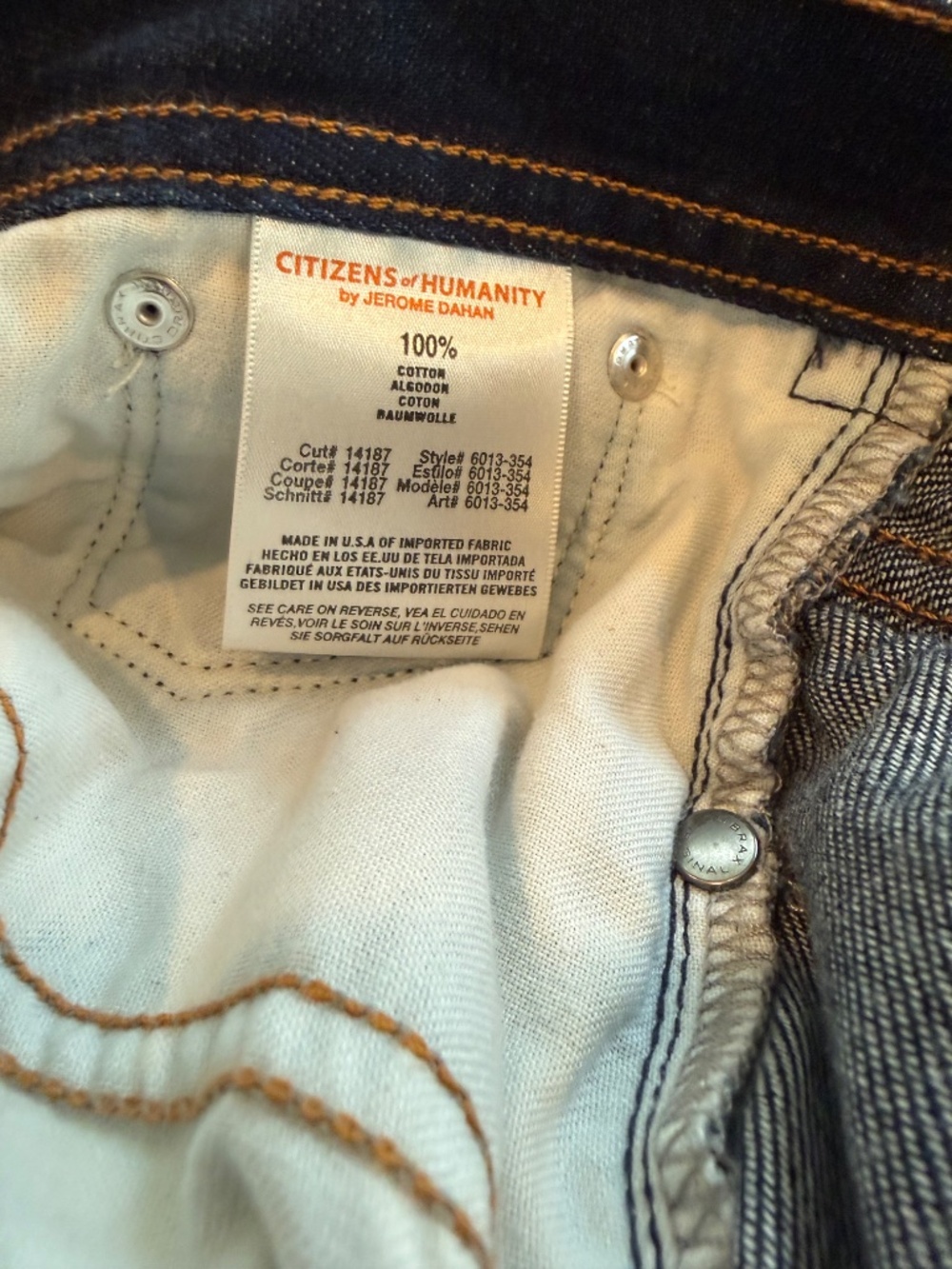 Citizens of Humanity Men's Core Straight Jeans Button Fly 100% Cotton | 34 - Picture 5 of 6